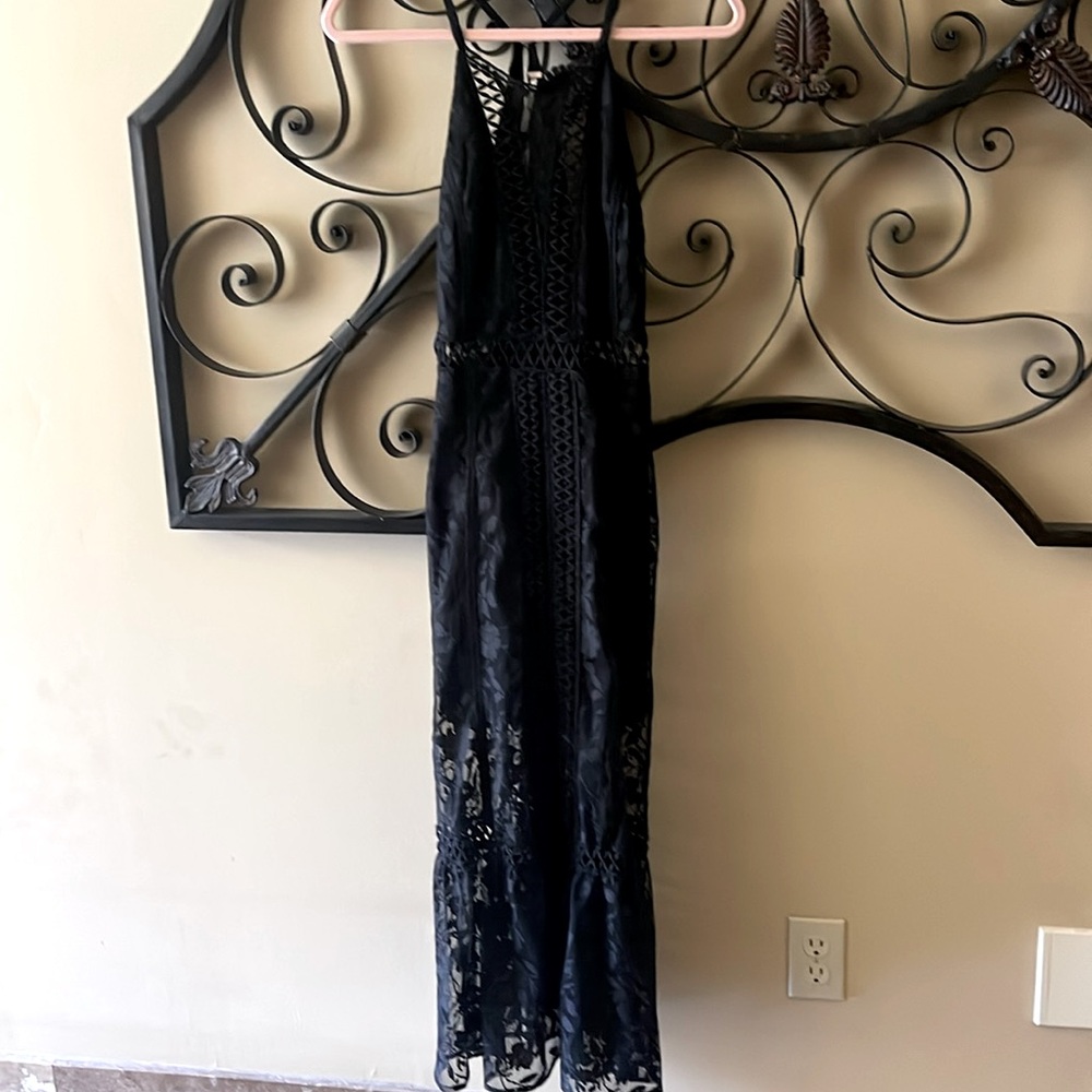 Free People Black Maxi dress Sz 4 Lacey bottom and throughout! Beautiful on!